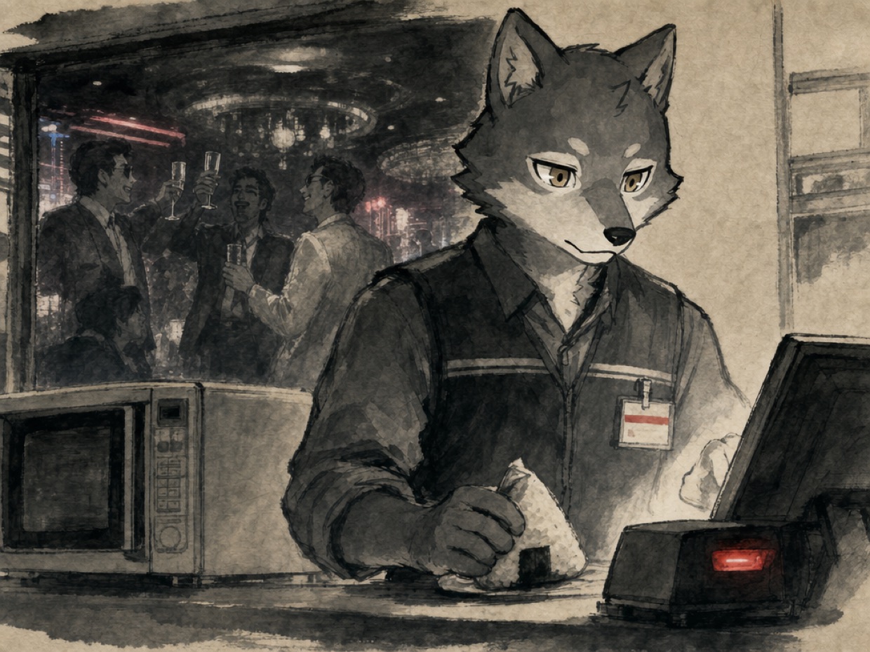 コンビニの外国人店員は、三十年前のバブルが雇った の挿絵(マカミ)