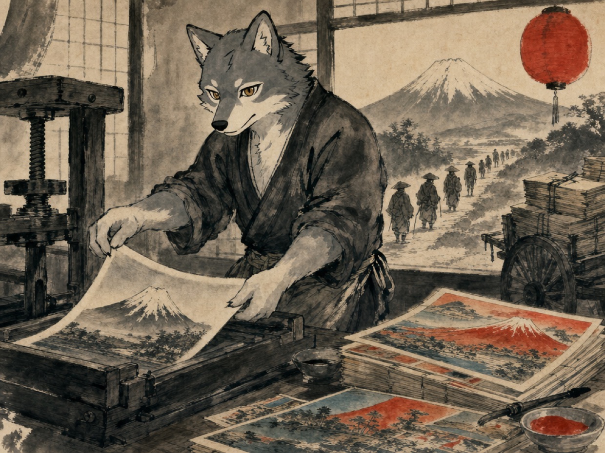 北斎と広重がいなくても、浮世絵は富士山を描いた の挿絵(マカミ)