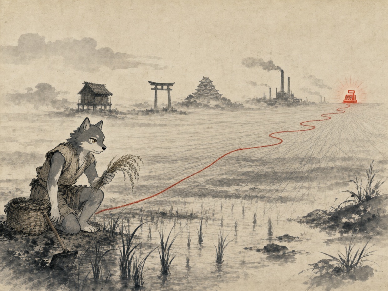 稲作が消費税にたどり着くまで、最短でも29手かかる の挿絵(マカミ)